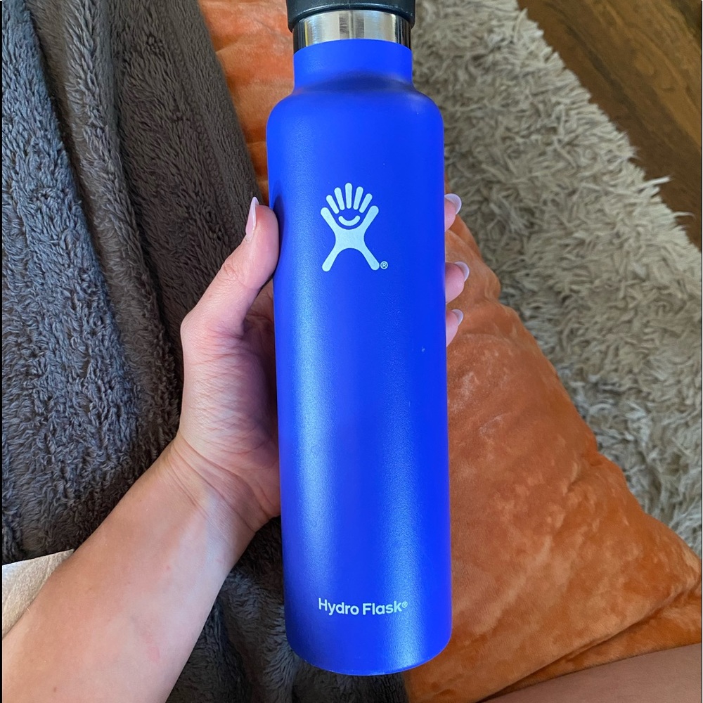 Bright blue hydroflask
